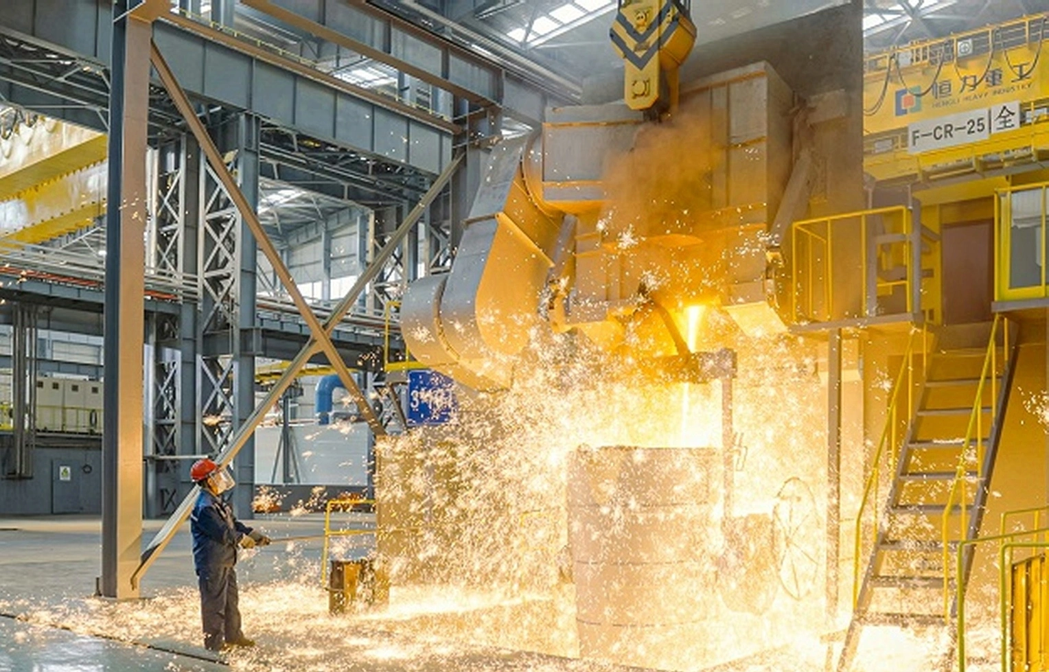 Modern industrial equipment manufacturing facility with precision machinery